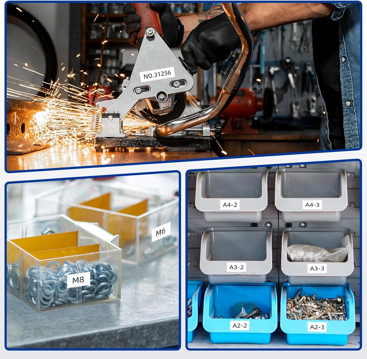 Compatible for Dymo Rhino 18444 12mm 1/2" White Industrial Vinyl Label Tape 18444 a18444 1/2" x 18' Permanent Vinyl Label, for Rhino 1000 3000 4200 5000 5200 6000 Label Maker, Black on White, 5-Pack