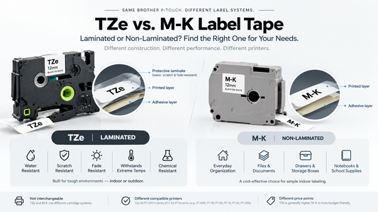Brother TZe vs. M-K Label Tape: Key Differences, Durability, Price, and Compatibility