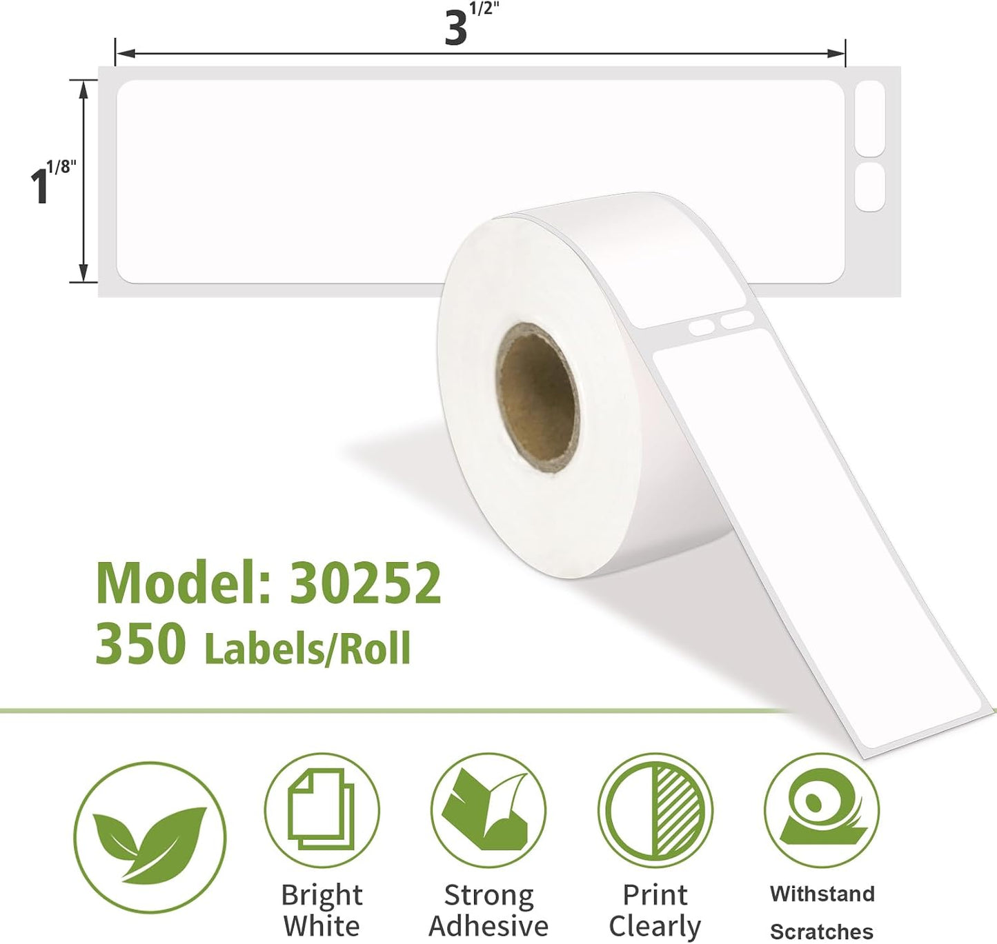 COLORTY DYMO 30252 Labels – Compatible with LabelWriter 450, 4XL, Turbo & Zebra & Rollo   Printers – Thermal Address Stickers for Shipping