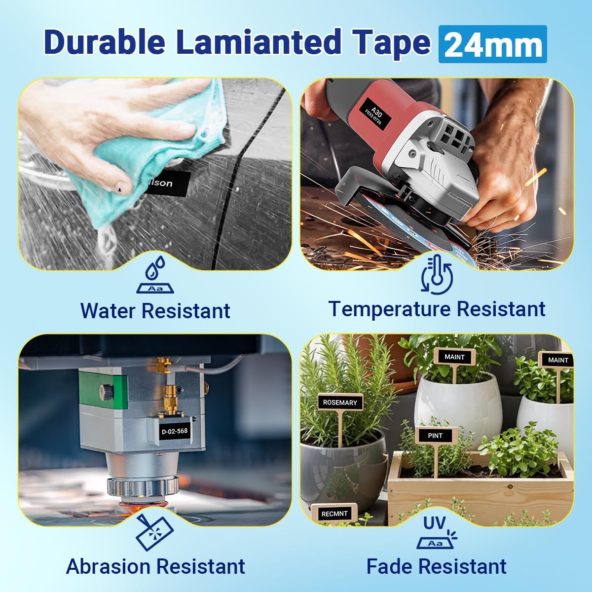 TZe-355 Black Label Tape Replace for Brother P-Touch 1 Inch TZe TZ Tape 24mm 0.94 Laminated Black Compatible with Brother PT-D610BT PT-P710BT PT-P910BT PT-E560, White on Black