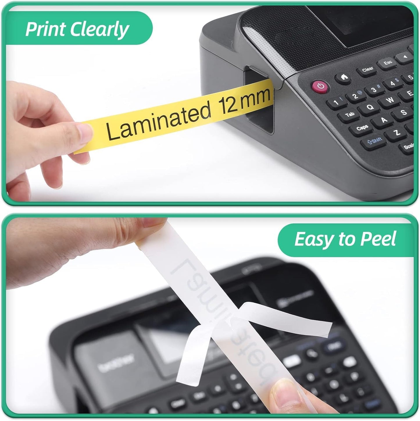 Replace for Brother P-Touch Label Tape Yellow TZe-631 TZ Tape 12mm | 0.47" Laminated Black on Yellow Ribbon for Ptouch Label Maker Refills PT-D210 D200 H110 D400, 1/2 Inch x 26.2 feet, 4 Pack
