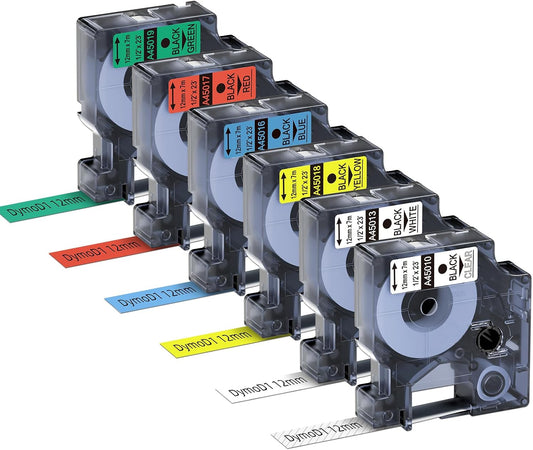 DYMO D1 Compatible Laminated Label Tape – Multiple Widths & Colors, for LabelManager & LabelWriter Duo Printers