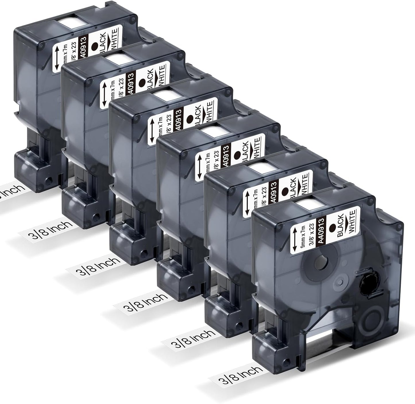 Compatible with DYMO D1 Label Maker Tape Refills | Replacement for 40913, 41913, A40913, 45013, S0720680 & S0720530, 9mm & 12mm Label Tape for LabelManager 160, 210D, 220P, 260P, 280, 360D, 420P, 450 Duo