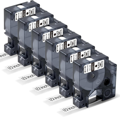 Compatible with DYMO D1 Label Maker Tape Refills | Replacement for 40913, 41913, A40913, 45013, S0720680 & S0720530, 9mm & 12mm Label Tape for LabelManager 160, 210D, 220P, 260P, 280, 360D, 420P, 450 Duo