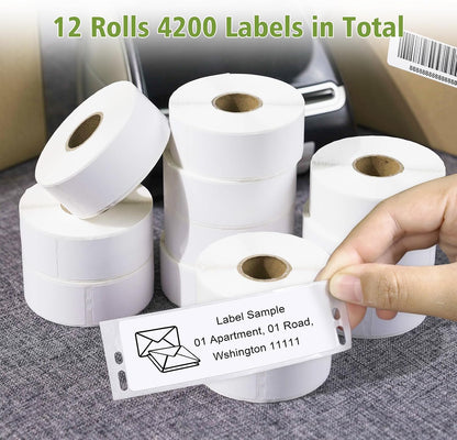 COLORTY DYMO 30252 Labels – Compatible with LabelWriter 450, 4XL, Turbo & Zebra & Rollo   Printers – Thermal Address Stickers for Shipping