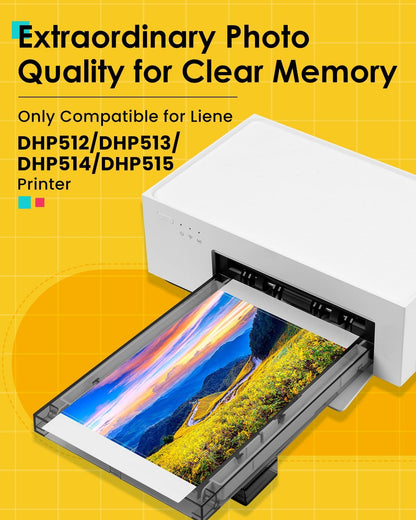Compatible with Liene Amber M100/M200/M110/M210 4" × 6" Photo Paper & Ink Cartridge Refill
