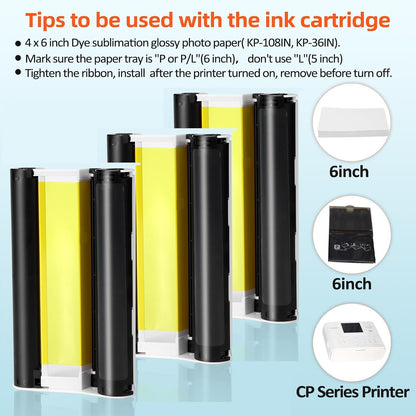 Canon SELPHY KP-108IN KP-36IN Compatible Color Ink Cassette for CP1500 CP1300 CP1200 Photo Printers(Ink Only)