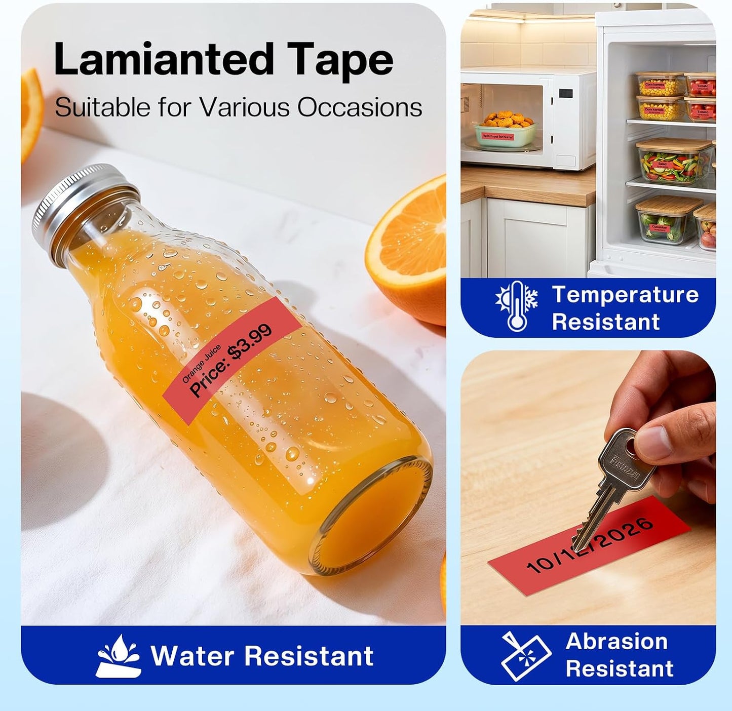 Colorty Red Label Tape 18mm Compatible with Brother TZe-441 P Touch TZe TZ Tape 18mm 0.7 Laminated for PT-D400 PT-D410 D600 D610BT PT-P700BT Ptouch Label Maker Refills 3/4'', Black on Red