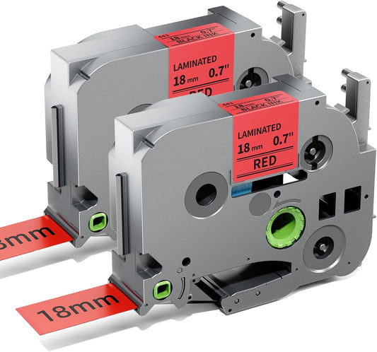 Colorty Red Label Tape 18mm Compatible with Brother TZe-441 P Touch TZe TZ Tape 18mm 0.7 Laminated for PT-D400 PT-D410 D600 D610BT PT-P700BT Ptouch Label Maker Refills 3/4'', Black on Red